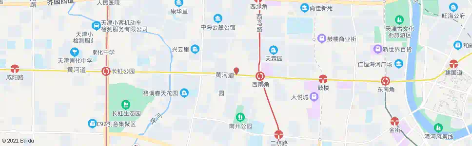 天津黄河道西南角(阿波罗医院)_公交站地图_天津公交_妙搜公交查询2024