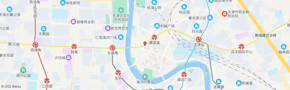 天津民主道_公交站地图_天津公交_妙搜公交查询2024