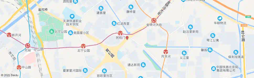 天津金沙江路_公交站地图_天津公交_妙搜公交查询2024