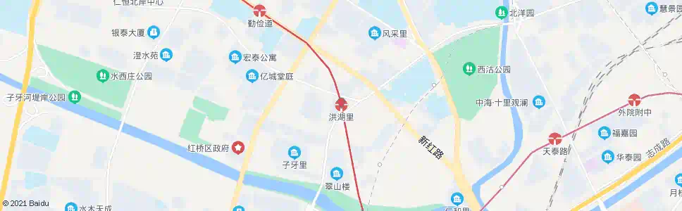 天津洪湖里_公交站地图_天津公交_妙搜公交查询2024