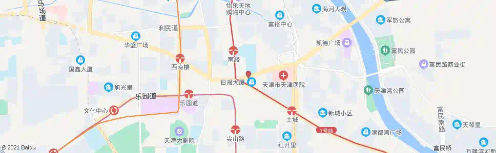 天津新围堤道日报大厦_公交站地图_天津公交_妙搜公交查询2024