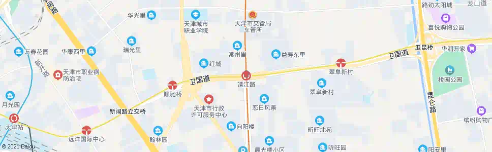 天津靖江路_公交站地图_天津公交_妙搜公交查询2024