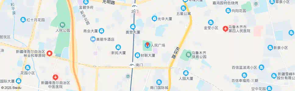 乌鲁木齐人民广场_公交站地图_乌鲁木齐公交_妙搜公交查询2024