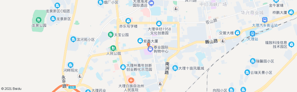 大理绿玉公园(左转泰安路)_公交站地图_大理公交_妙搜公交查询2024