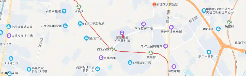 昆明中林建材城北门_公交站地图_昆明公交_妙搜公交查询2024