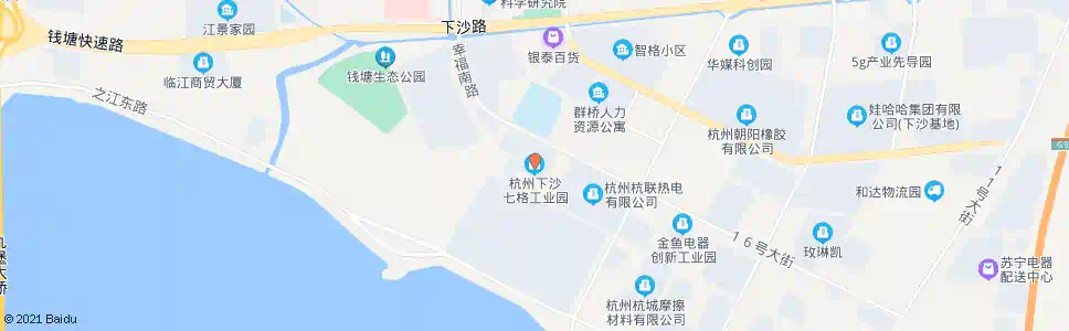 杭州七格工业园区_公交站地图_杭州公交_妙搜公交查询2024