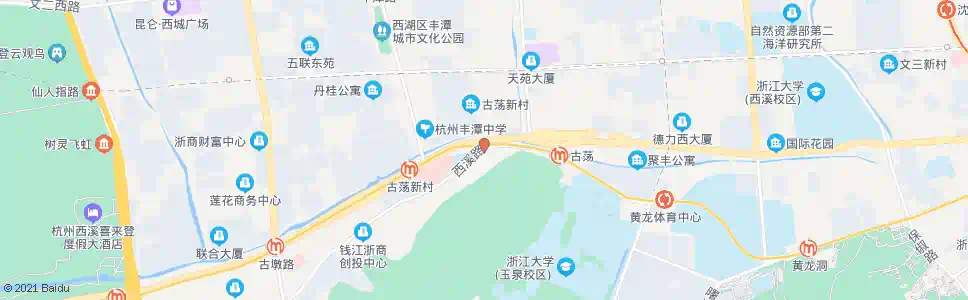 杭州古荡西_公交站地图_杭州公交_妙搜公交查询2024