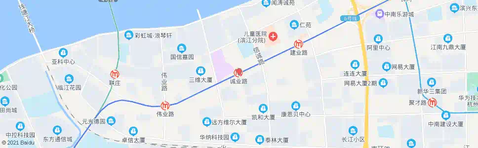 杭州江南大道诚业路口_公交站地图_杭州公交_妙搜公交查询2024