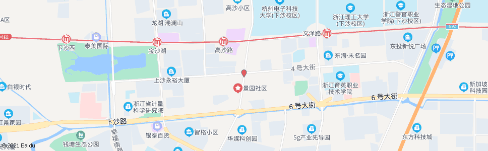 杭州一号路四号大街口(四号大街以北)_公交站地图_杭州公交_妙搜公交查询2024