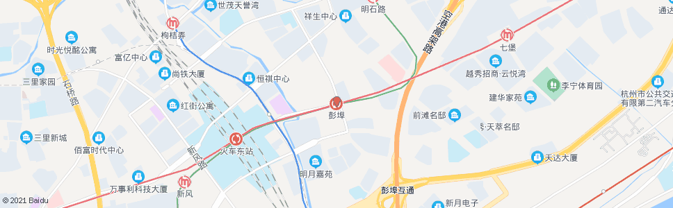 杭州彭埠(BRT)_公交站地图_杭州公交_妙搜公交查询2024