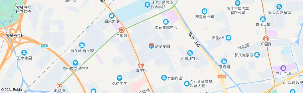 杭州亲亲家园_公交站地图_杭州公交_妙搜公交查询2024