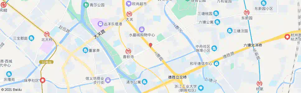 杭州香积寺路上塘路口_公交站地图_杭州公交_妙搜公交查询2024