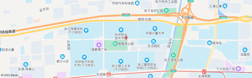 杭州高教西公园北_公交站地图_杭州公交_妙搜公交查询2024