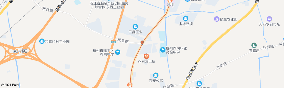 杭州乔莫西路永玄路口_公交站地图_杭州公交_妙搜公交查询2024