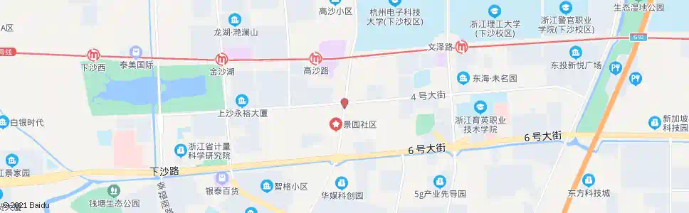 杭州一号路四号大街口(四号大街以南)_公交站地图_杭州公交_妙搜公交查询2024