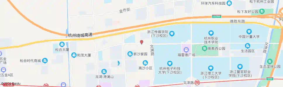 杭州学源街高沙路口_公交站地图_杭州公交_妙搜公交查询2024