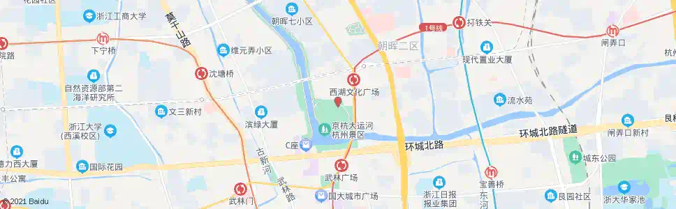 杭州西湖文化广场站_公交站地图_杭州公交_妙搜公交查询2024