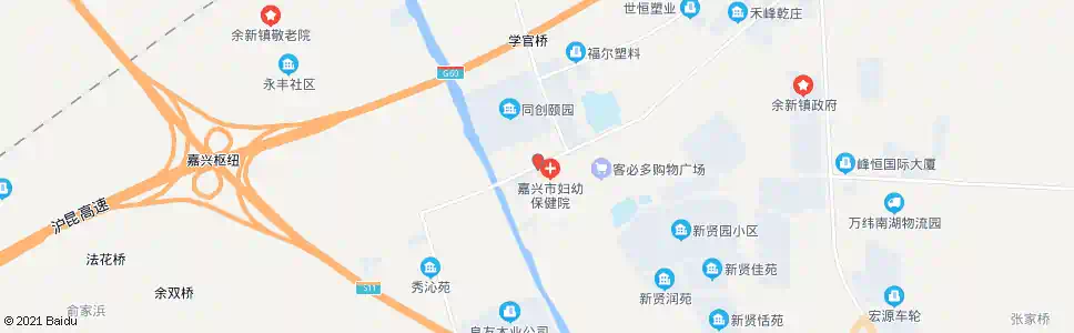 嘉兴余新中心医院_公交站地图_嘉兴公交_妙搜公交查询2024