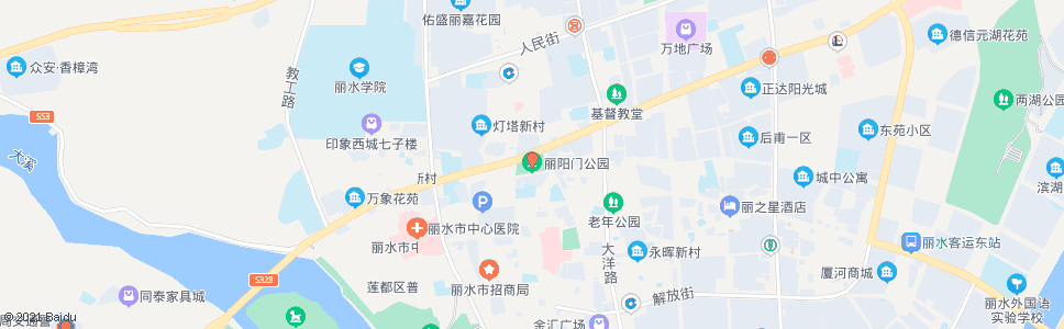 丽水丽阳门公园_公交站地图_丽水公交_妙搜公交查询2024