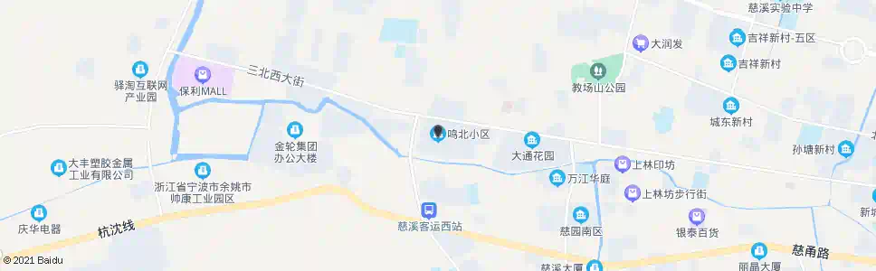 宁波鸣北小区_公交站地图_宁波公交_妙搜公交查询2024